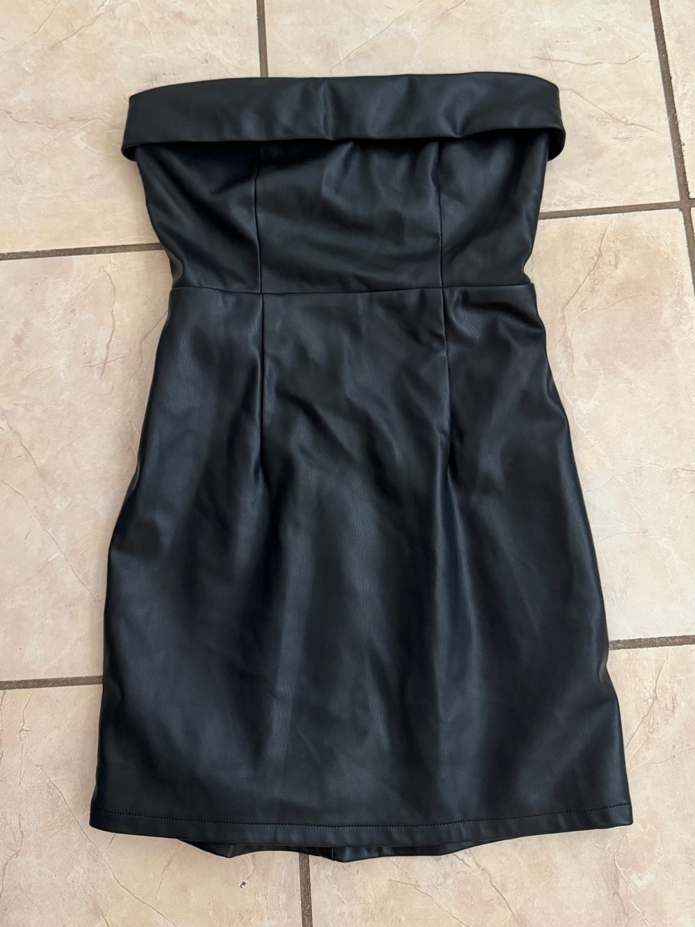 Superdown Strapless Black Faux Leather Bodycon Dress from Revolve